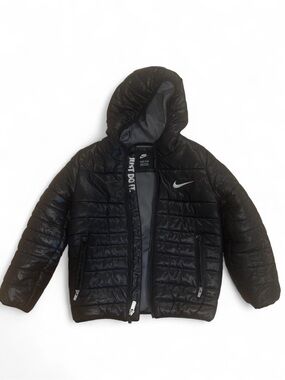 Nike Black Hooded Puffer Jacket for Kids